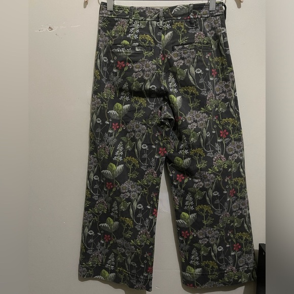 Anthropologie Pilcro  Water Lilly Ultra High rise Floral Wide Leg Cropped Jeans - Picture 10 of 14